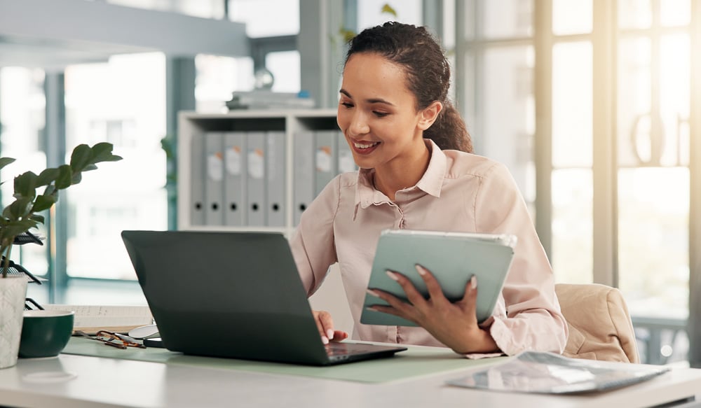 Woman using a computer