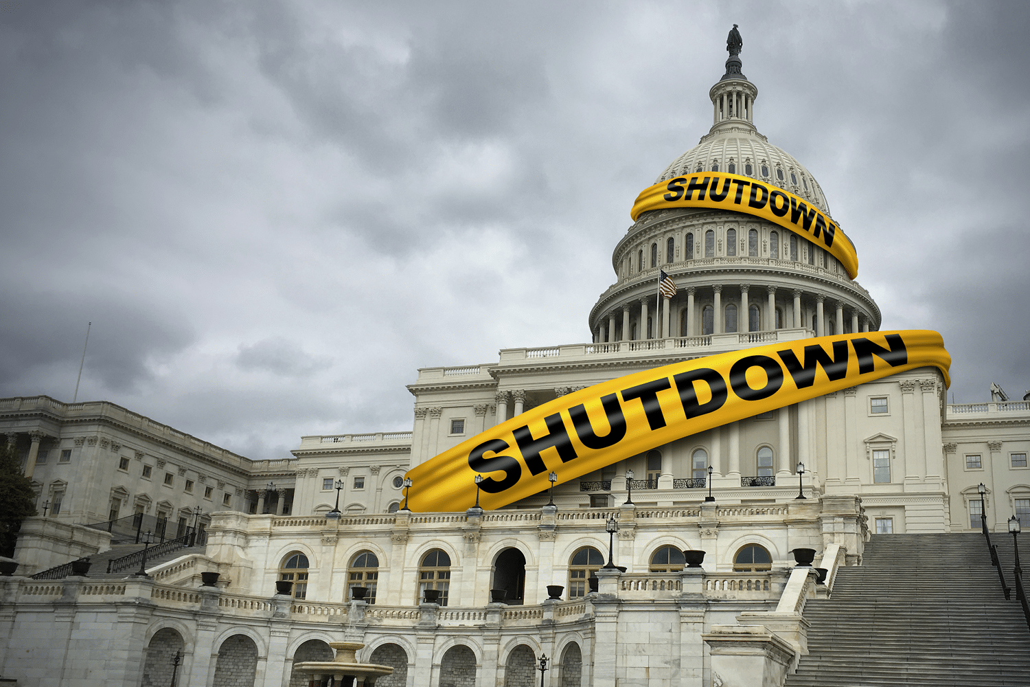 gov-shutdown Pic of capitol with the word shutdown on it