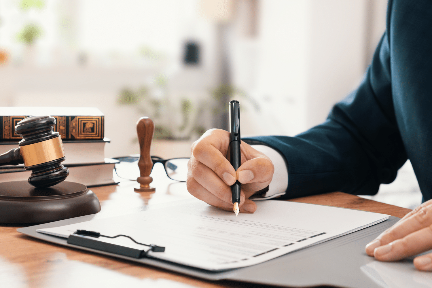 Person signing official documents