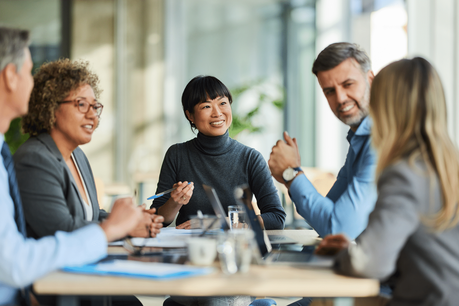 Business people at a meeting