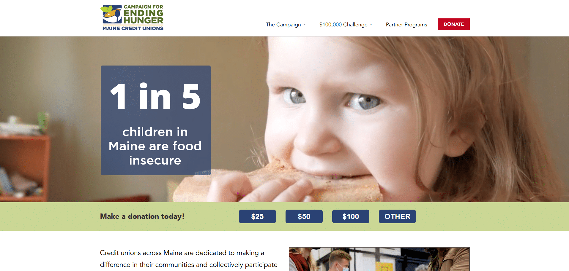 Campaign for Ending Hunger Website